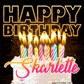 Skarlette - Animated Happy Birthday Cake GIF Image for WhatsApp
