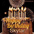 Chocolate Happy Birthday Cake for Skylar (GIF)