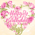Pink rose heart shaped bouquet - Happy Birthday Card for Skyy