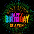 New Bursting with Colors Happy Birthday Slayde GIF and Video with Music