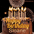 Chocolate Happy Birthday Cake for Sloane (GIF)