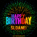New Bursting with Colors Happy Birthday Sloane GIF and Video with Music