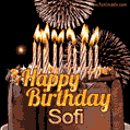 Chocolate Happy Birthday Cake for Sofi (GIF)
