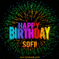New Bursting with Colors Happy Birthday Sofi GIF and Video with Music