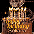 Chocolate Happy Birthday Cake for Soliana (GIF)