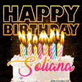 Soliana - Animated Happy Birthday Cake GIF Image for WhatsApp