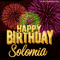 Wishing You A Happy Birthday, Solomia! Best fireworks GIF animated greeting card.