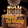 Chocolate Happy Birthday Cake for Sonny (GIF)