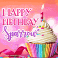 Happy Birthday Sparrow - Lovely Animated GIF