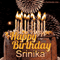 Chocolate Happy Birthday Cake for Srinika (GIF)