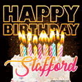 Stafford - Animated Happy Birthday Cake GIF for WhatsApp