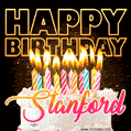 Stanford - Animated Happy Birthday Cake GIF for WhatsApp