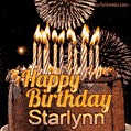 Chocolate Happy Birthday Cake for Starlynn (GIF)
