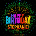 New Bursting with Colors Happy Birthday Stephanie GIF and Video with Music