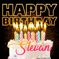 Stevan - Animated Happy Birthday Cake GIF for WhatsApp