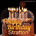 Chocolate Happy Birthday Cake for Stratton (GIF)