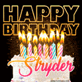 Stryder - Animated Happy Birthday Cake GIF for WhatsApp