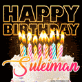 Suleiman - Animated Happy Birthday Cake GIF for WhatsApp
