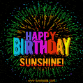 New Bursting with Colors Happy Birthday Sunshine GIF and Video with Music