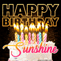 Sunshine - Animated Happy Birthday Cake GIF Image for WhatsApp