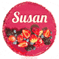 Happy Birthday Cake with Name Susan - Free Download
