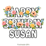 Beautiful floral arrangement with roses swaying gently for Susan s birthday