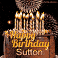 Chocolate Happy Birthday Cake for Sutton (GIF)