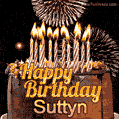 Chocolate Happy Birthday Cake for Suttyn (GIF)