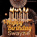 Chocolate Happy Birthday Cake for Swayzie (GIF)