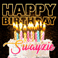 Swayzie - Animated Happy Birthday Cake GIF Image for WhatsApp