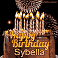 Chocolate Happy Birthday Cake for Sybella (GIF)