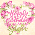 Pink rose heart shaped bouquet - Happy Birthday Card for Sybella