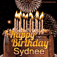 Chocolate Happy Birthday Cake for Sydnee (GIF)