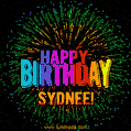 New Bursting with Colors Happy Birthday Sydnee GIF and Video with Music