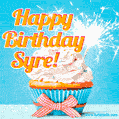 Happy Birthday, Syre! Elegant cupcake with a sparkler.