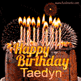 Chocolate Happy Birthday Cake for Taedyn (GIF)