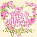 Pink rose heart shaped bouquet - Happy Birthday Card for Tafadzwa