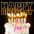 Tai - Animated Happy Birthday Cake GIF Image for WhatsApp