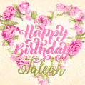 Pink rose heart shaped bouquet - Happy Birthday Card for Taleah