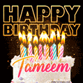 Tameem - Animated Happy Birthday Cake GIF for WhatsApp