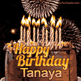 Chocolate Happy Birthday Cake for Tanaya (GIF)