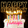 Tanaya - Animated Happy Birthday Cake GIF Image for WhatsApp