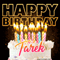 Tarek - Animated Happy Birthday Cake GIF for WhatsApp