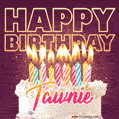Tawnie - Animated Happy Birthday Cake GIF Image for WhatsApp