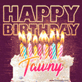 Tawny - Animated Happy Birthday Cake GIF Image for WhatsApp
