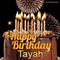Chocolate Happy Birthday Cake for Tayah (GIF)