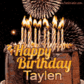 Chocolate Happy Birthday Cake for Taylen (GIF)