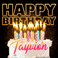Tayvion - Animated Happy Birthday Cake GIF for WhatsApp