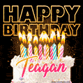 Teagan - Animated Happy Birthday Cake GIF Image for WhatsApp