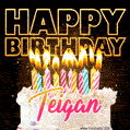 Teigan - Animated Happy Birthday Cake GIF Image for WhatsApp